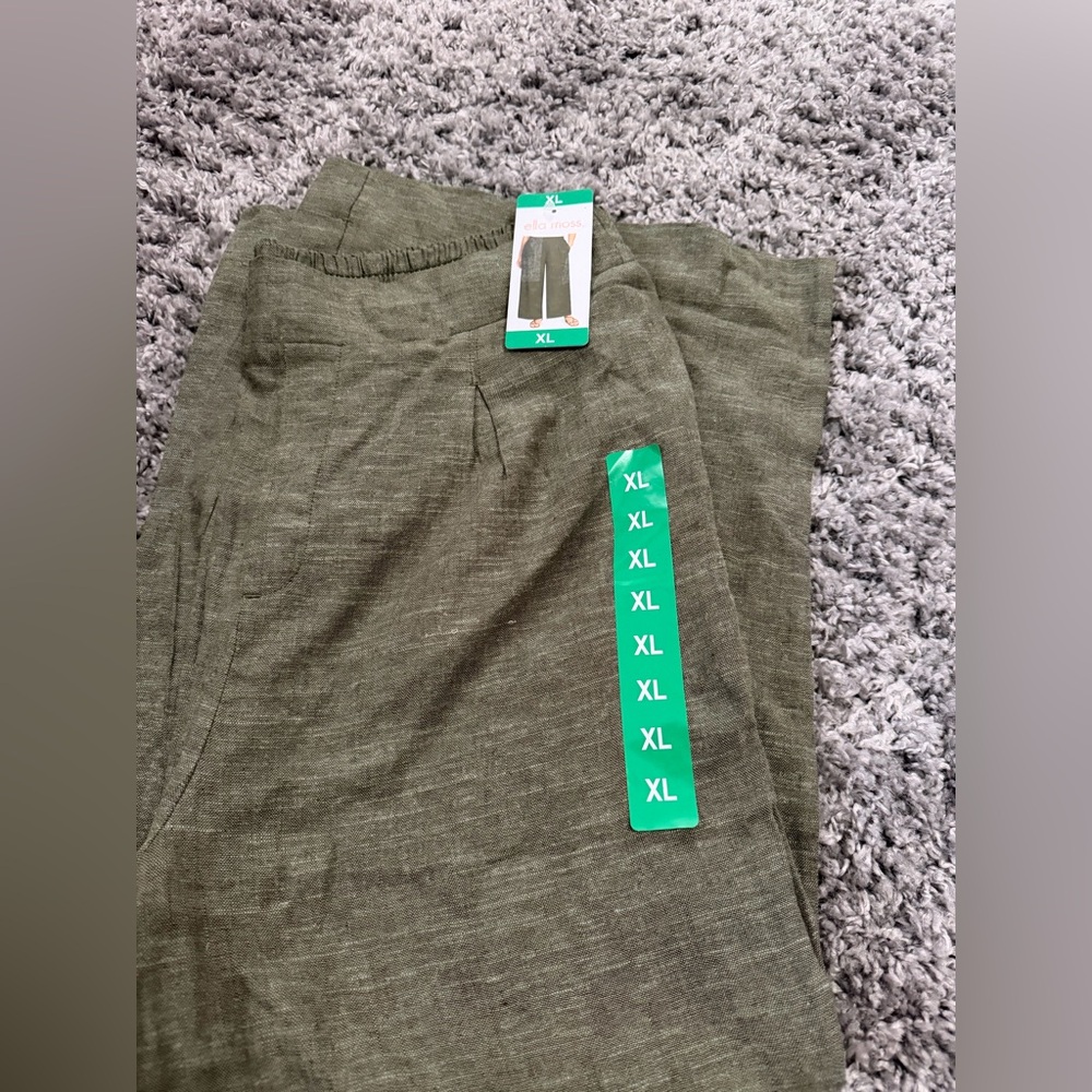 Ella MossOlive Green Wide-Leg Pants size XL - Picture 3 of 3